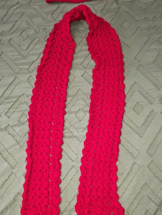 Bright Red Knit Beanie and Scarf Set - Women's Winter Accessories - Picture 7 of 7